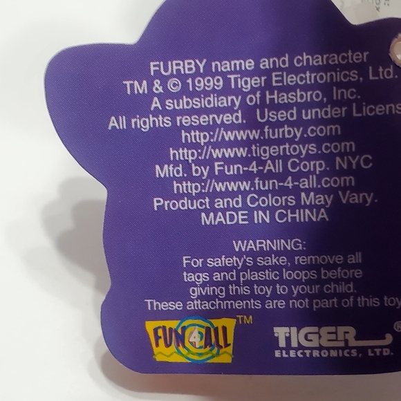 VINTAGE 90'S FURBY SMALL 10cm / 4" PLUSH KEY CHAIN - Picture 7 of 14